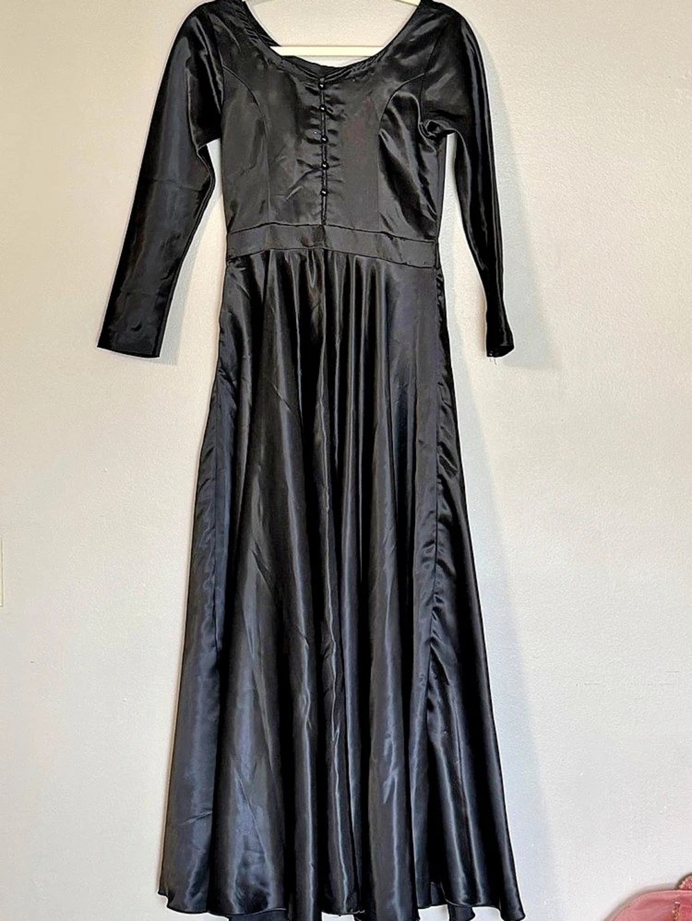 Women's Black Long Sleeve Maxi Dress